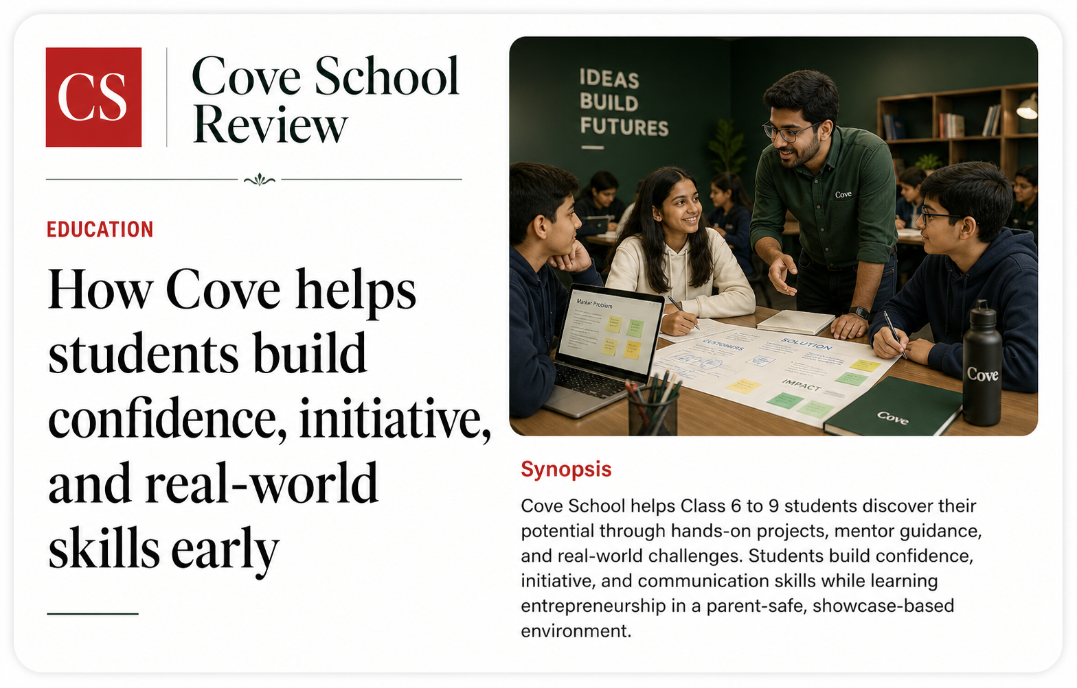 Cove School model snapshot